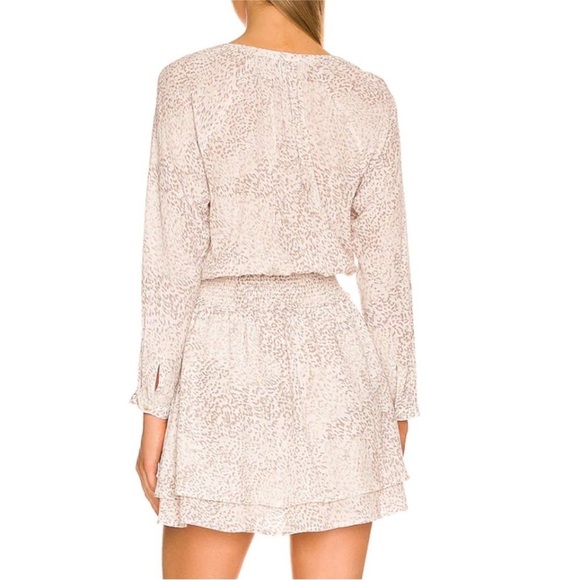 RAILS Jasmine Cream Snakeskin Dress Animal Print Size S Mini‎ Long Sleeve Flowy - Picture 2 of 8